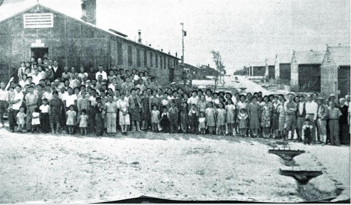 Residents at the Minidoka Relocation Center in the Magic Valley, where thousands of Japanese were forced to stay during Word War II. The site is now a national historic site.