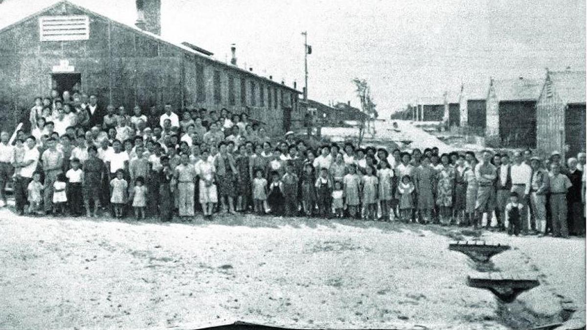 Residents at the Minidoka Relocation Center in the Magic Valley, where thousands of Japanese were forced to stay during Word War II. The site is now a national historic site.