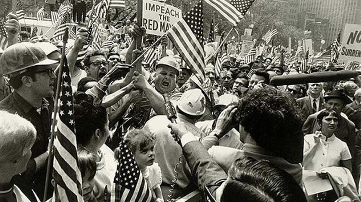 The so-called “hard hat riot” at Federal Hall in New York in 1970.