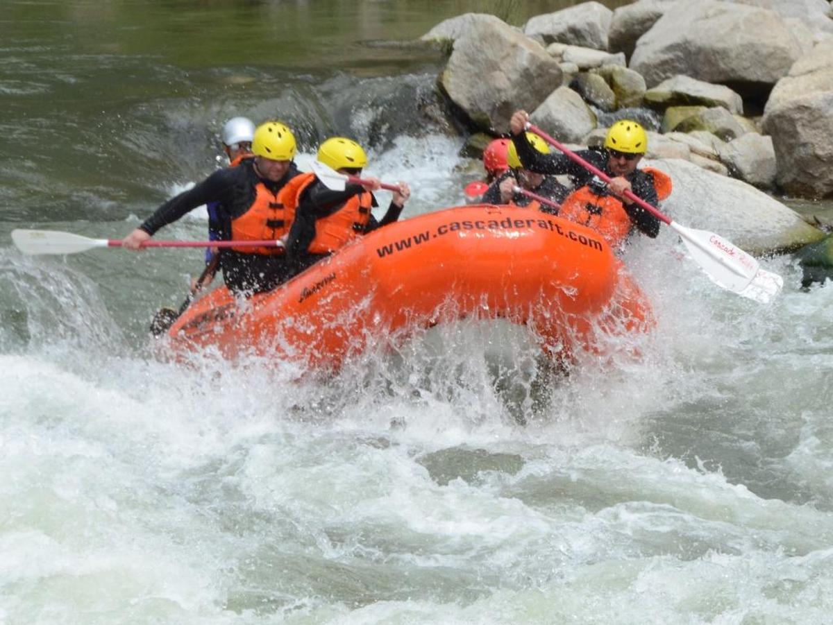 Paddlers take on Slalom rapid on the South Fork of the Payette River.