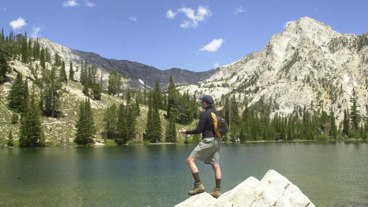 Anglers can find brook trout in alpine lakes, like this one in the Pioneer Mountains near Sun Valley. They also are typically found in mountain streams and beaver ponds.