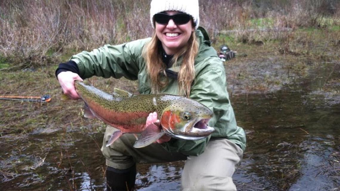 Sara Cassinelli with proof of her fish.