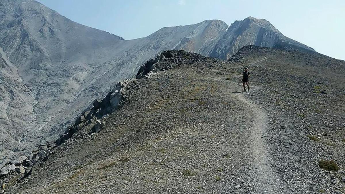 Kelly Lance “shuffles” his way down Mt. Borah — Idaho’s tallest peak.