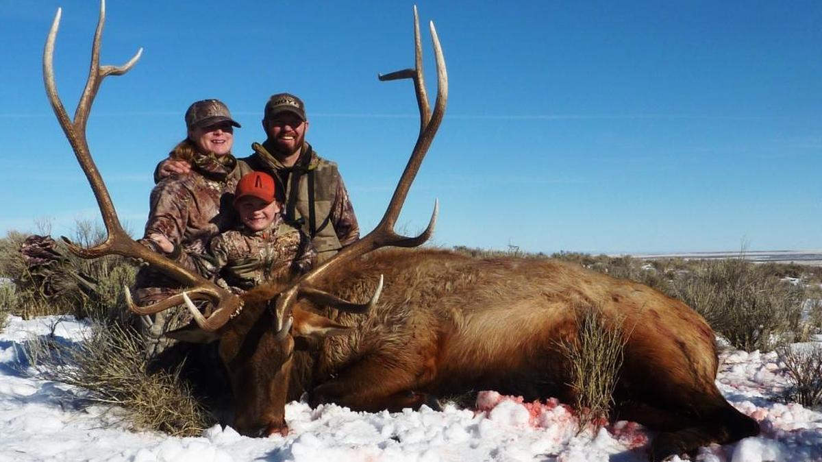 Dawn Paynter described her elk hunt with husband Jake and son Trevor, 6, as “a family affair.” The family adventure resulted in Dawn hunting a bull in December that scored 368 points, which exceeded her goal of 360.