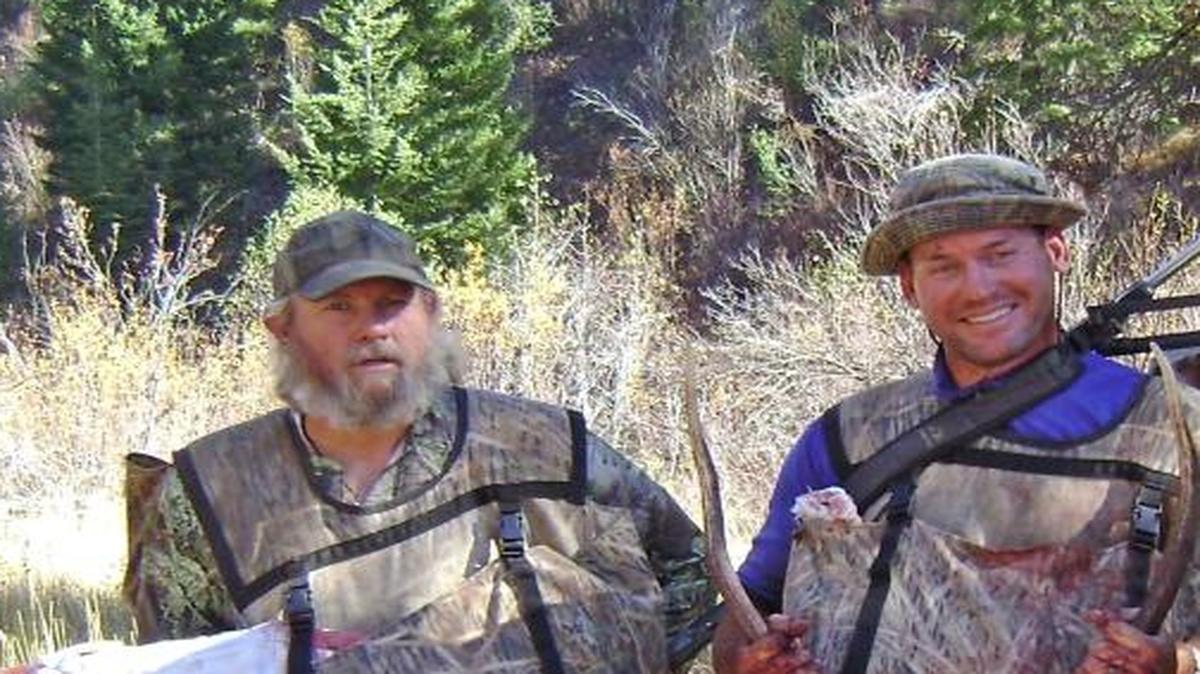From left to right, Chris Peterson, Kelly McLean and Christopher Peterson packed out an elk from Idaho’s Sawtooth Zone in 2010 using their homemade Pack Out Bags that the family now sells online.