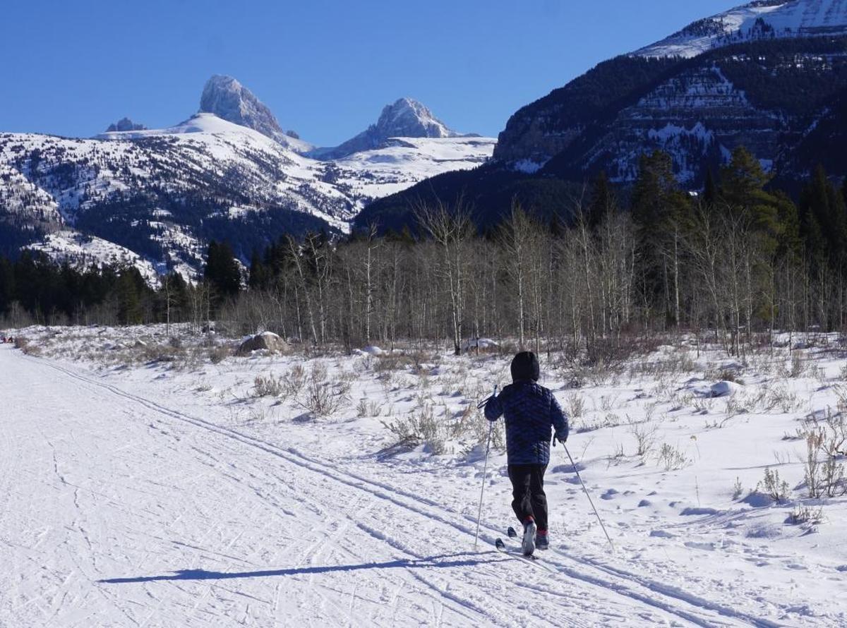 The Teton Canyon cross country trail offers a different perspective of the Tetons. The trail is on the Idaho side of the mountains but still in Wyoming.