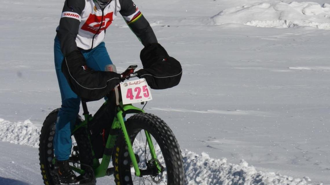 Rebecca Rusch of Ketchum competed in the Snowball Special fat bike race in Sun Valley before heading to Africa. She helped organize the race.