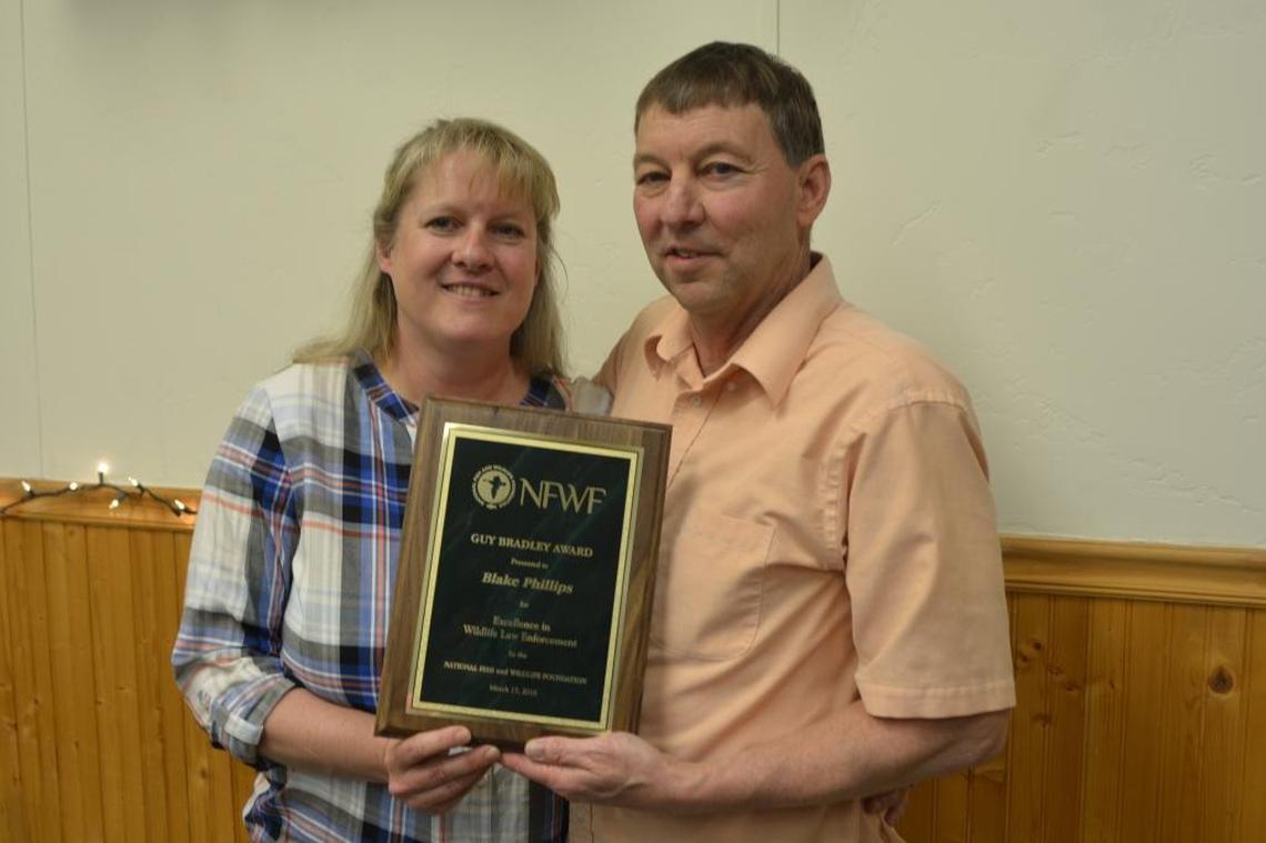 Blake Phillips, shown with wife Janna, received the 2016 Guy Bradley Award from the National Fish and Wildlife Foundation.
