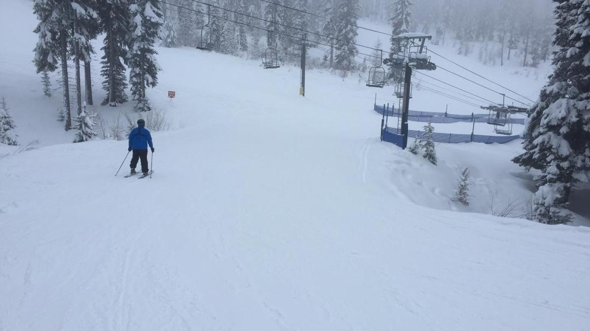 The area around the Bear Chair at Brundage Mountain has plenty of snow this season but can cause problems early in the season.