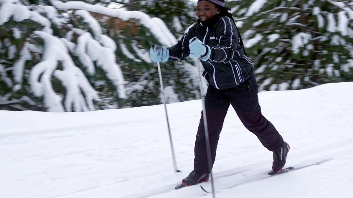 Abigail Kiiza is one of the skiers in the RefuSKI program. She was recruited by teacher Megan Jones, who founded the program. “It’s just a great way to discover the area and make a connection with your new land,” Jones said.