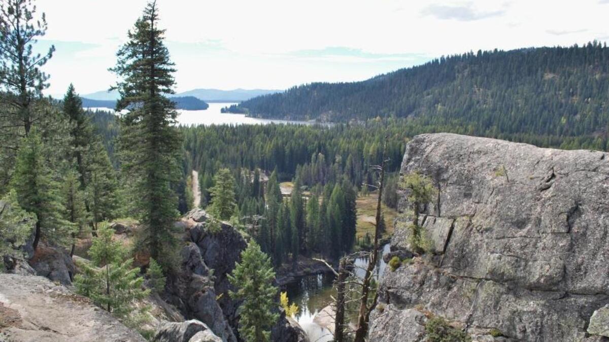 The Payette Lake Trail will feature lake views with granite outcroppings and forest in the foreground.