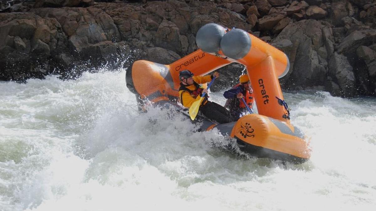 Boaters take a Creature Craft on a wild ride down the North Fork of the Smith River in northwest California.