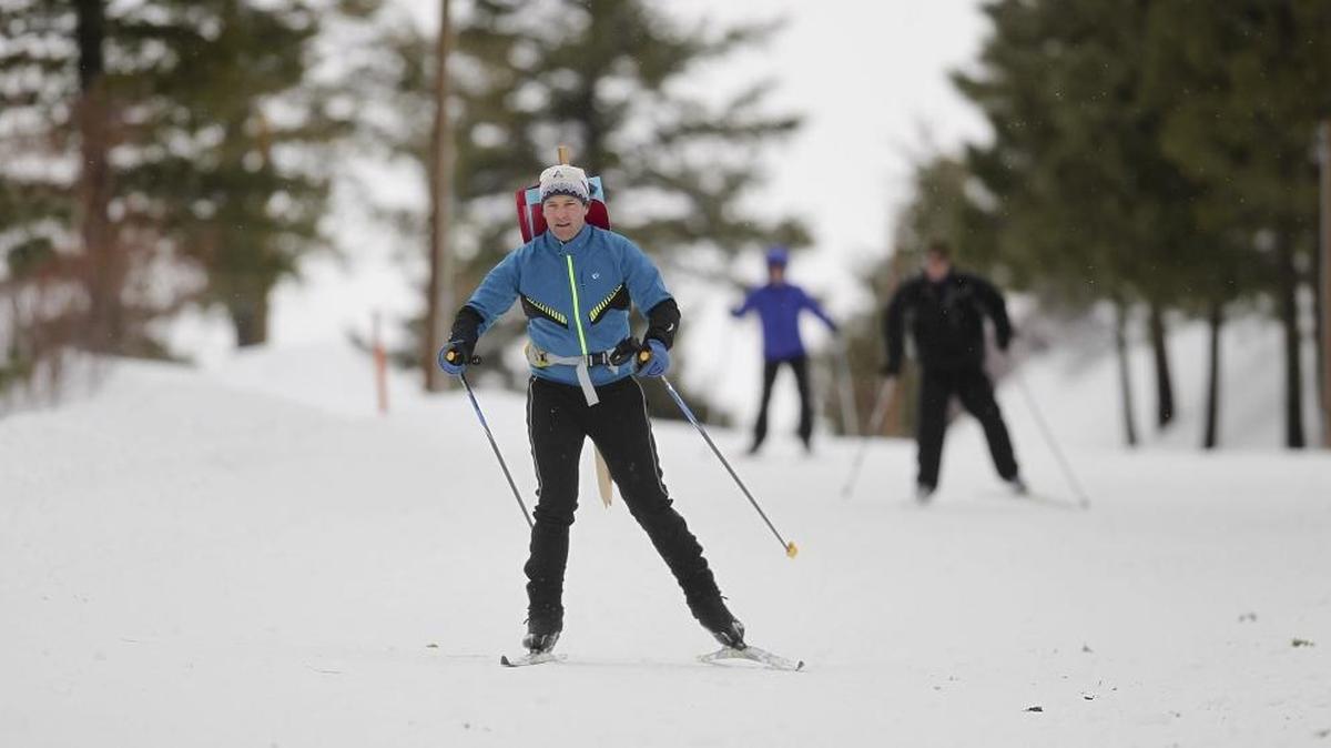 A skier makes his way down the Nordic Highway cross country ski trail at Bogus Basin last year.