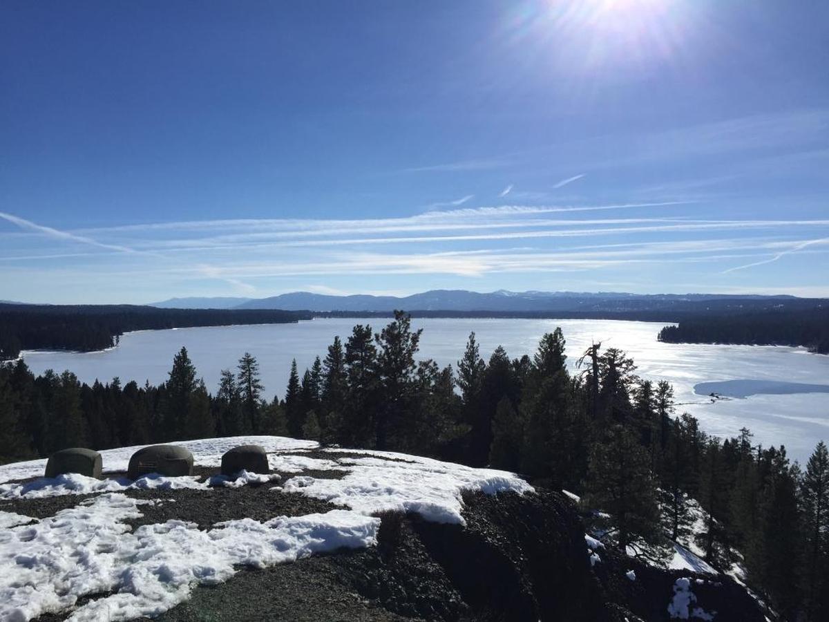 Natural beauty is a big draw for people moving to McCall and nearby areas. If you snowshoe at Ponderosa State Park in McCall, you can hike to a Payette Lake overlook.