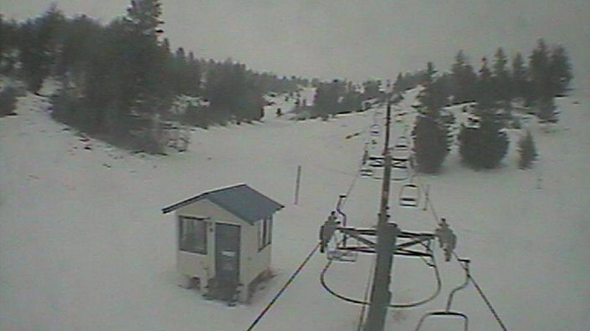 Snow covers one of the runs Tuesday at Bogus Basin.
