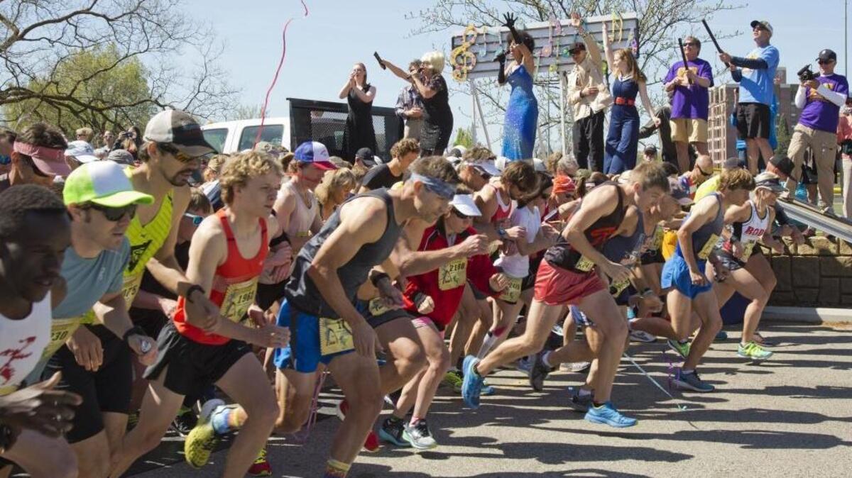 The starting line at the 2016 Race to Robie Creek half marathon April 16, 2016. Nearly 2,500 runners and walkers signed up for the 39th annual event.