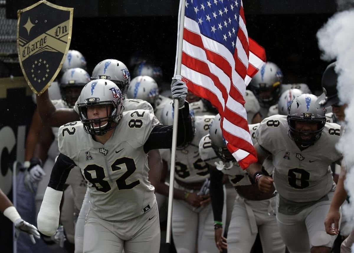 UCF is undefeated this season but is only No. 15 in the College Football Playoff because of a schedule weakened by the hurricane-related cancellation of a game against Georgia Tech.