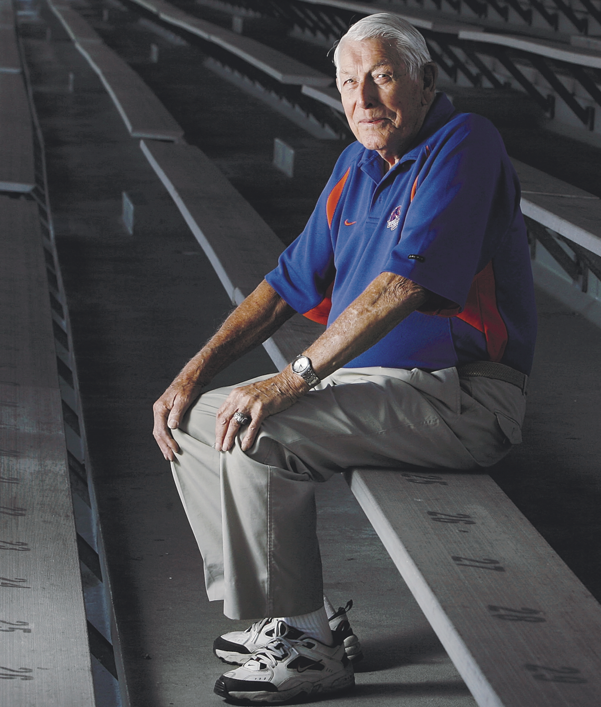 Lyle Smith, the former Boise Junior College football coach and former Boise State athletic director for whom the Bronco Stadium field is named, left the coaching profession after the 1967 season and retired as the athletic director in 1981. Along the way, his leadership pushed the Broncos to the 1958 junior college national championship and the 1980 Divi- sion I-AA national championship and guided the Boise State athletic department smoothly from the junior college ranks to the NCAA.