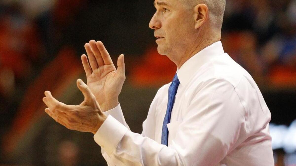 Boise State basketball coach Leon Rice is 139-83 in seven seasons as the Broncos’ head coach. He has led the team to two NCAA Tournament appearances.
