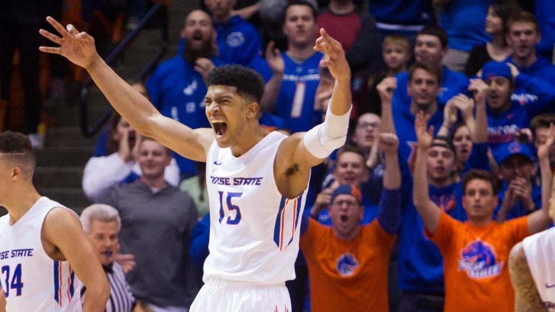 Boise State guard Chandler Hutchison set a school single-game scoring record in the Broncos’ 83-80 win over San Diego State on Saturday at Taco Bell Arena.