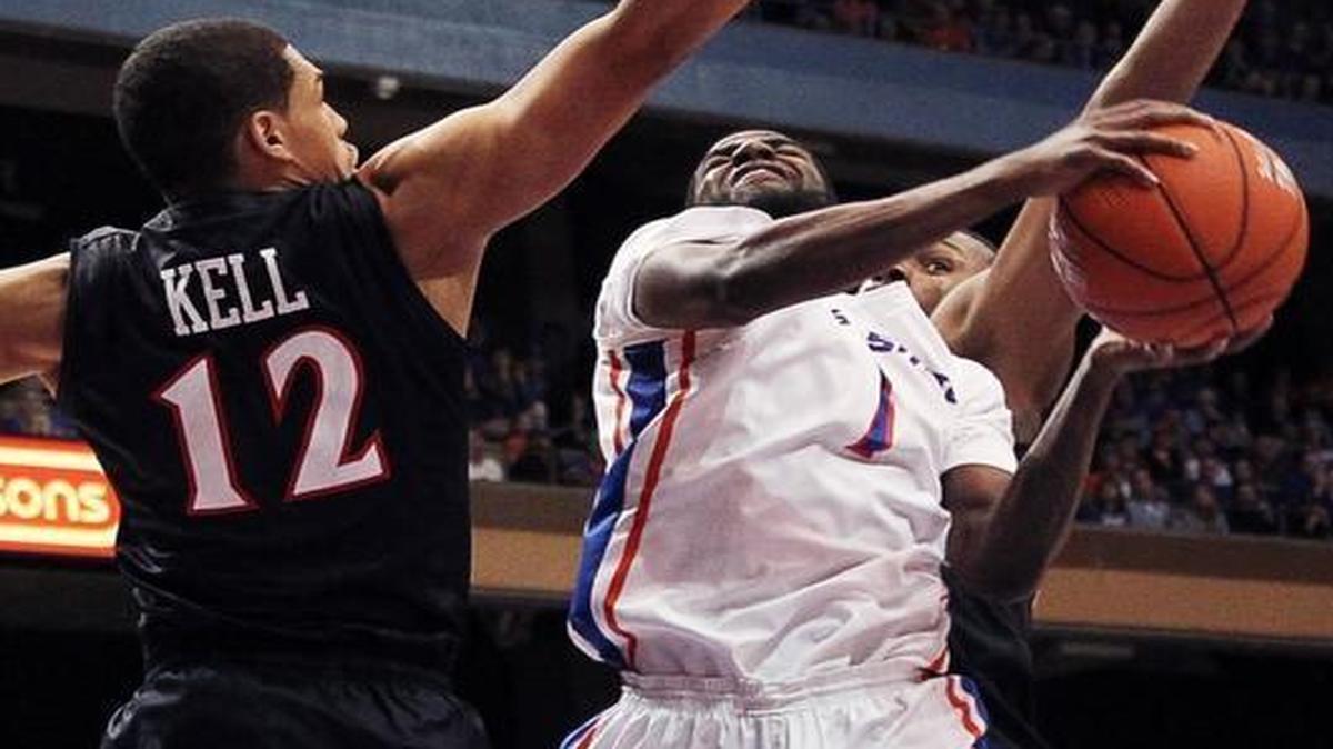 Mikey Thompson, right, and Boise State beat San Diego State twice during the 2014-15 men’s basketball season.