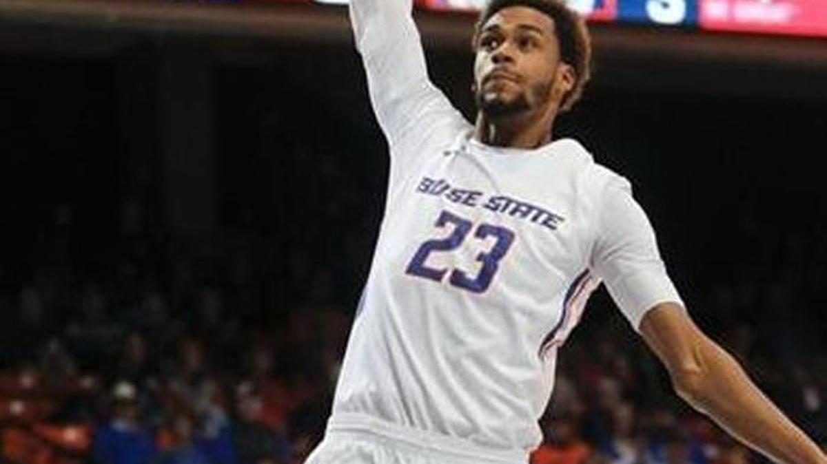 Boise State junior forward James Webb III goes up for a dunk Saturday against Colorado State at Taco Bell Arena. He had 28 points in the 84-80 win.