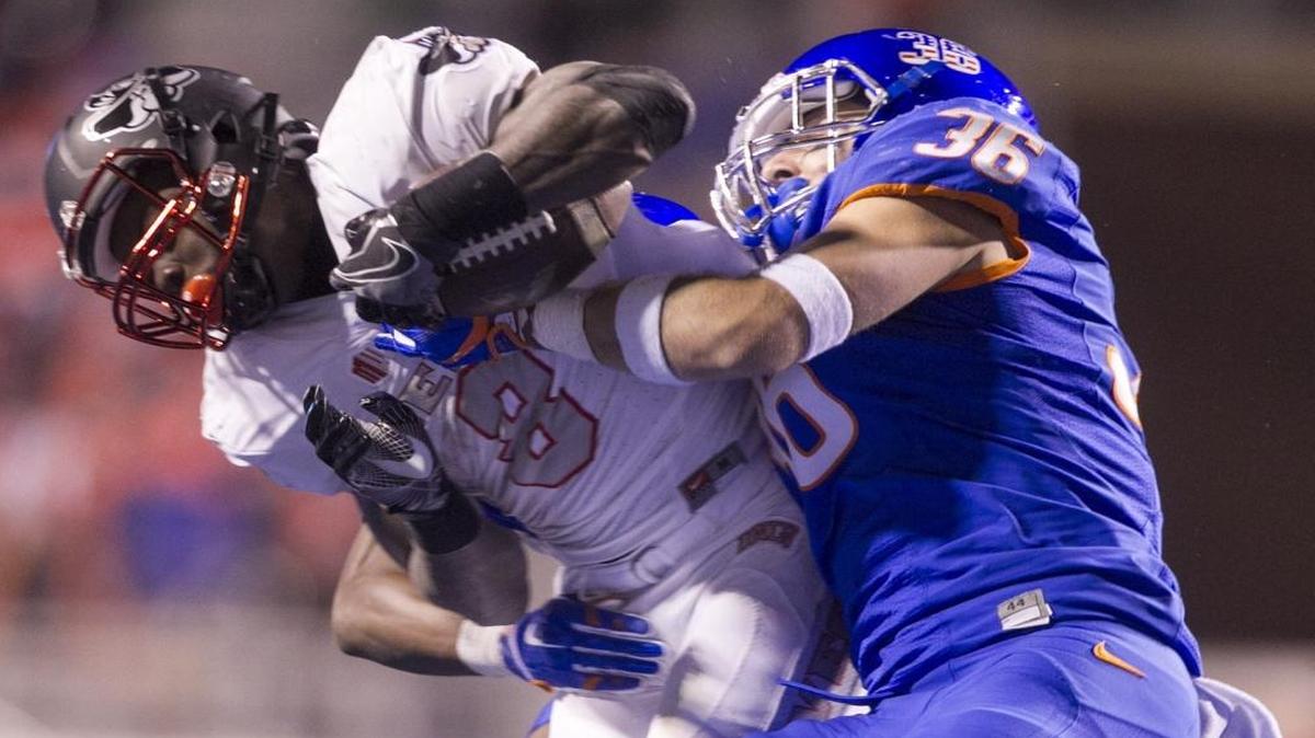 Blake Whitlock, right, had a season-high six tackles against UNLV last week.