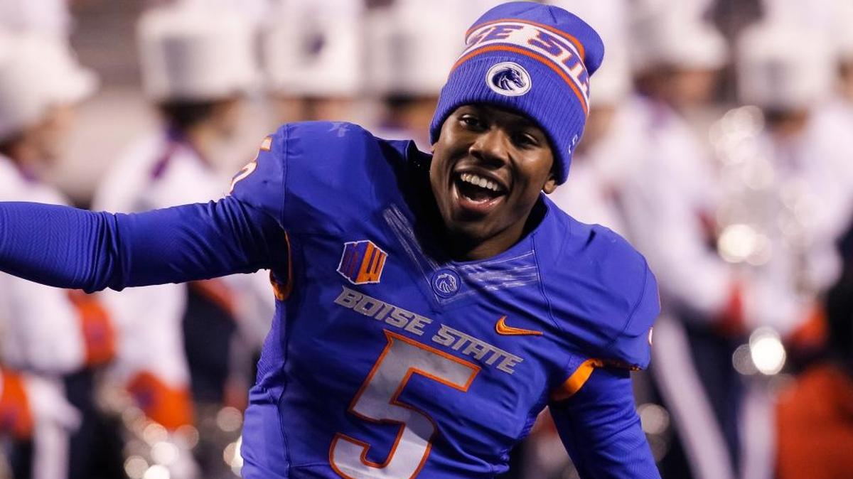 Boise State cornerback Donte Deayon is introduced on Senior Day on Friday, Nov. 20, 2015, at Albertsons Stadium.