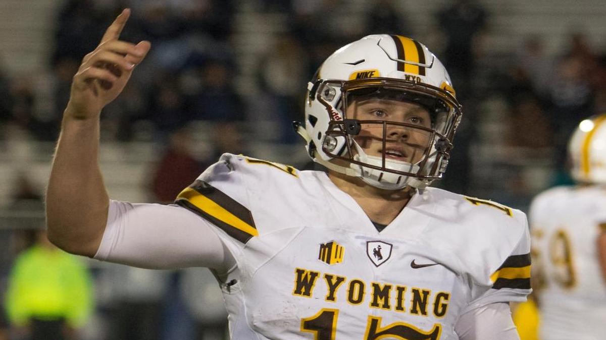 Wyoming quarterback Josh Allen has 16 total touchdowns this season. None of his three last week were passing; he ran for 1- and 7-yard scores, and caught a pass from receiver Austin Conway from 4 yards out.