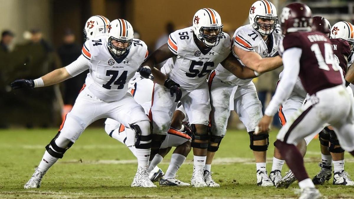Offensive lineman Will Adams (No. 74) signed with Boise State on Wednesday. He spent the past four years at Auburn.