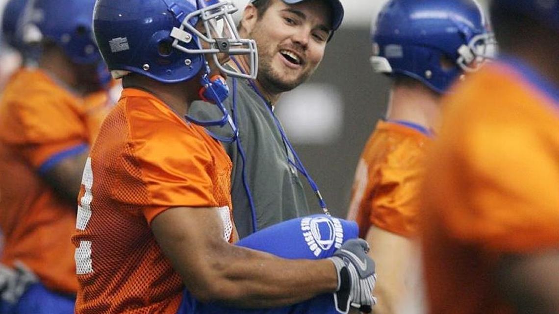 Boise State offensive line coach Scott Huff will serve as co-offensive coordinator with newly-hired Zak Hill, the school announced Friday.