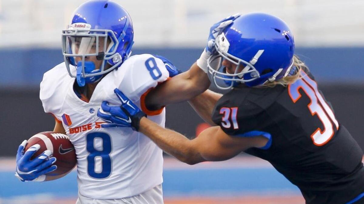 Redshirt freshman wide receiver Sean Modster had three catches for 39 yards in seven games in the regular season and is one of many skill-position players who could add depth to the Broncos’ roster in the future.