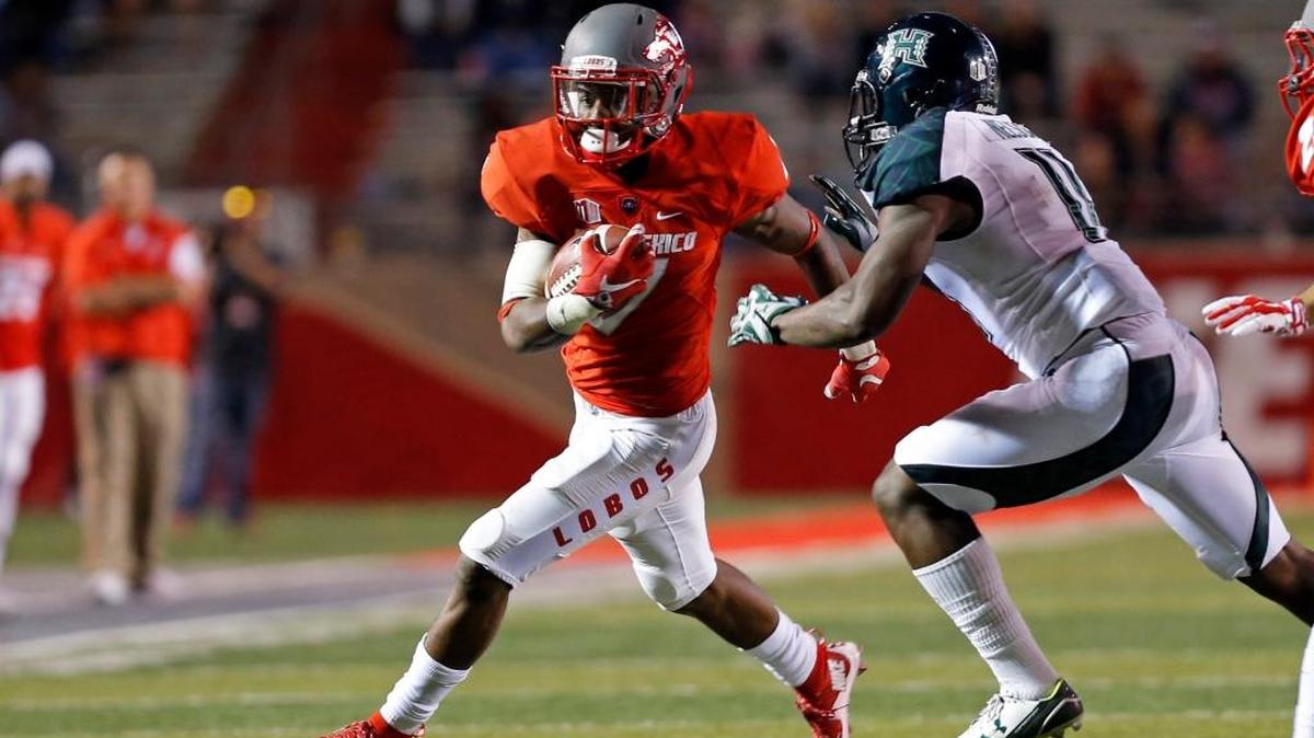 Teriyon Gipson leads the Lobos with 588 rushing yards and five touchdowns.