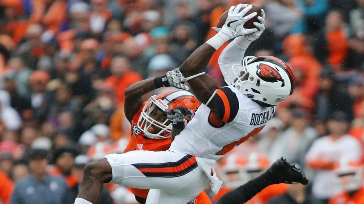“It could be a big play out of nowhere, so with guys like that you’ve just got to find a way to get him the ball,” Oregon State quarterback Darell Garretson said of receiver Victor Bolden Jr. “We will, and he knows it.”