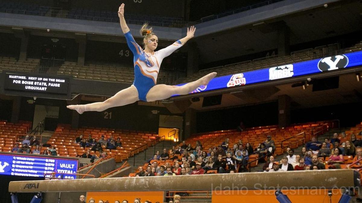 The Boise State gymnastics team won the 2015 Mountain Rim Gymnastics Conference (MRGC) title March 19, 2016, at Taco Bell Arena.