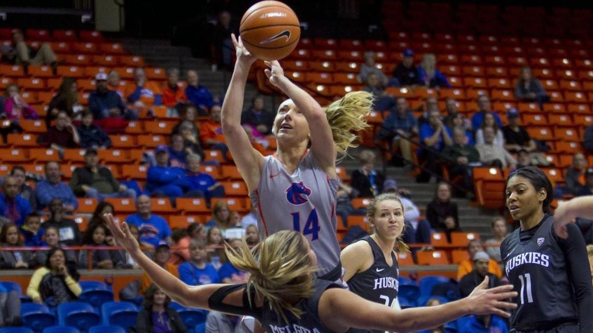 Boise State guard Braydey Hodgins came off the bench for seven points, three rebounds and three assists in an 85-62 win over Washington on Thursday at Taco Bell Arena.