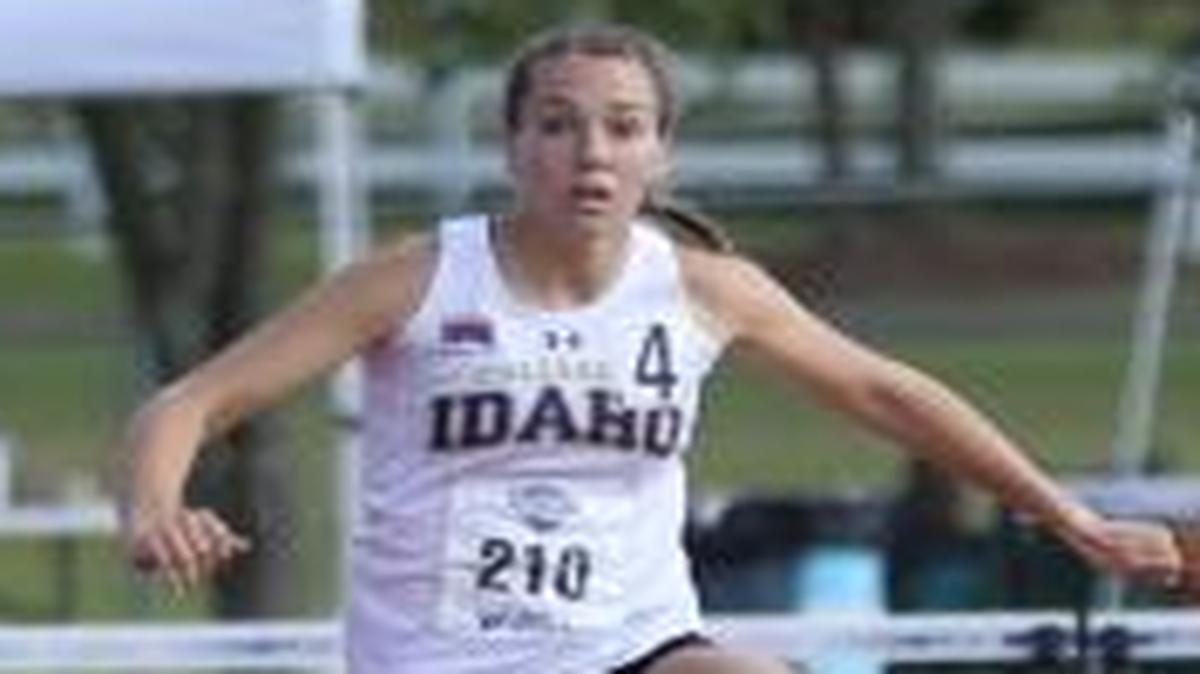 College of Idaho’s Tiana Thomas, third from right, wins the women’s 400-meter hurdles at the NAIA Outdoor Track and Field Championships on Saturday, May 28, 2016, in Gulf Shores, Ala.