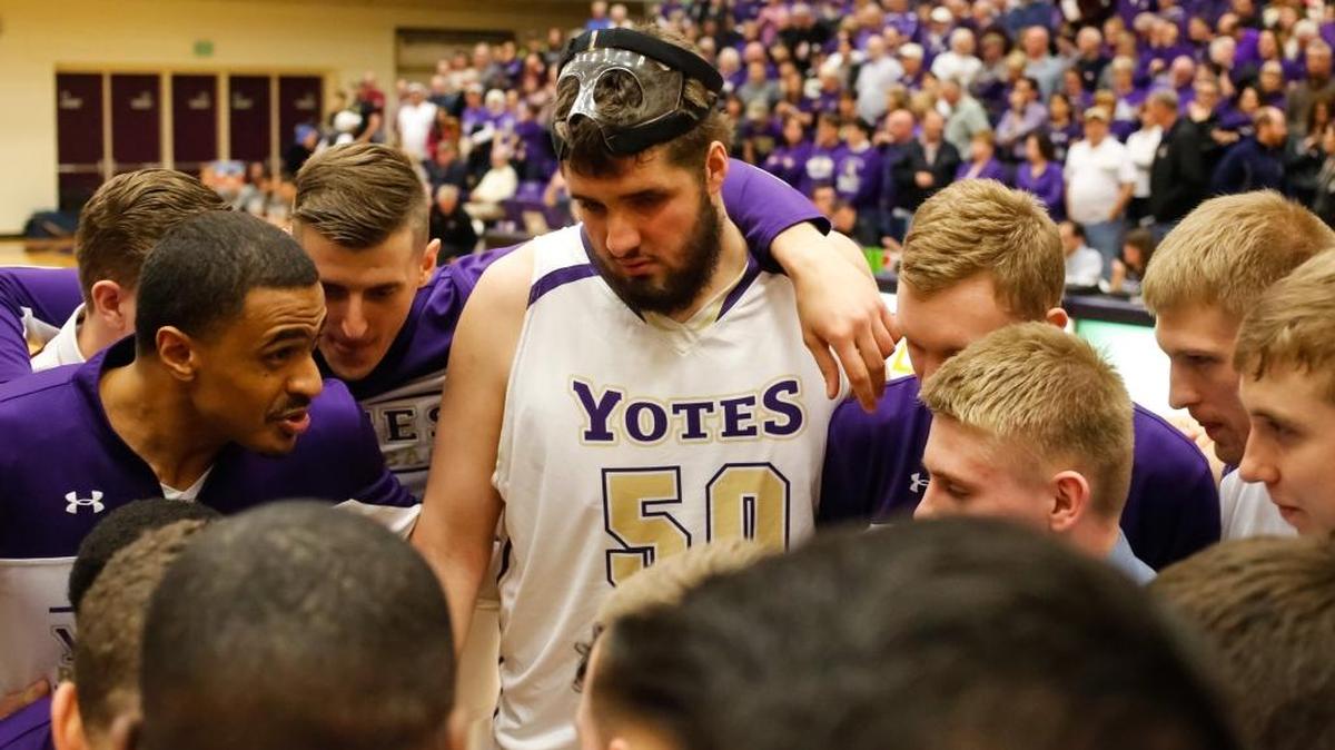 College of Idaho hosts Southern Oregon for the Cascade Collegiate Conference championship March 3 in Caldwell. College of Idaho won 86-79.