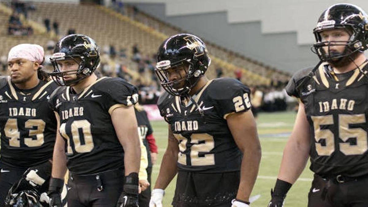 Idaho’s captains before Oct. 24’s game at the Kibbie Dome against Louisiana-Monroe.