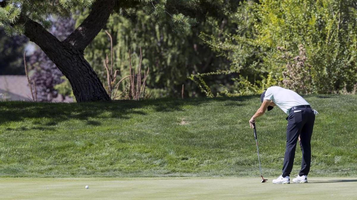 Sangmoon Bae drops his head after missing a putt on the 5th green on the opening day of the Boise Open at Hillcrest Country Club. He had plenty of reasons to have his chin up, however, after a 6-under-par round of 65.
