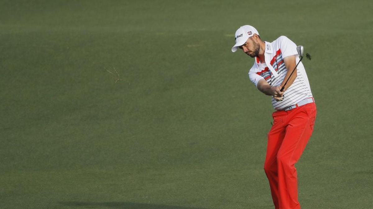 Troy Merritt hits on the second fairway during the second round of the Masters golf tournament Friday in Augusta, Ga.