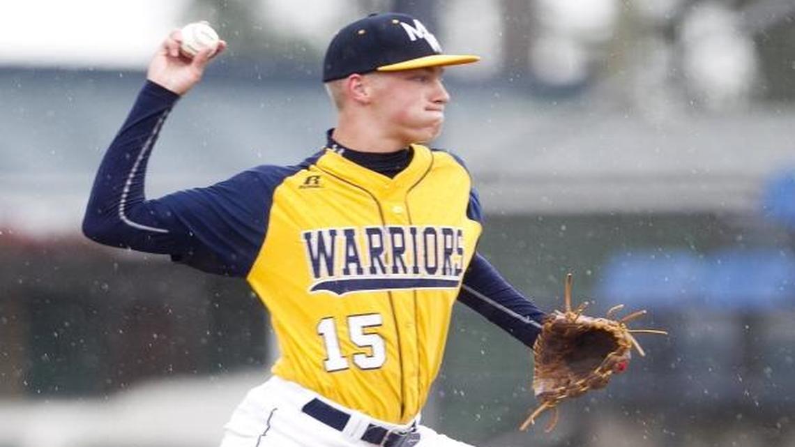 Idaho high school baseball teams must adhere to a pinch count limit beginning this spring. Idaho previously used an innings limit for pitchers, requiring hurlers who threw seven innings, in both games of a doubleheader or on consecutive days to take a full day’s rest before pitching again. Above: Meridian’s Camden Elliott throws a pitch against Lewiston during the 5A state semifinals May 20, 2016, at Memorial Stadium. Meridian scored five runs in the bottom of the sixth inning for a 5-4 win.