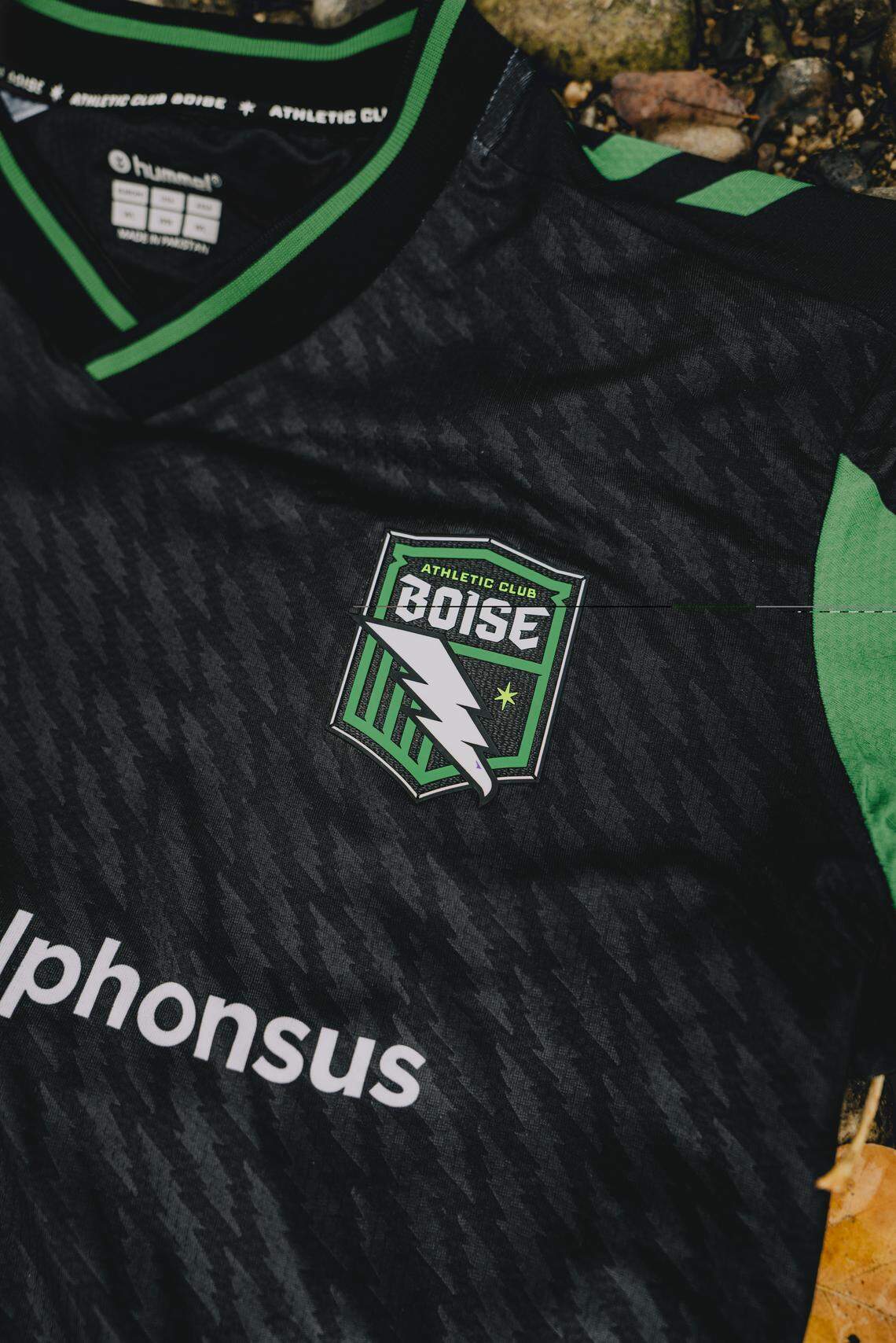 A close-up look at the badge on the chest of AC Boise’s first home jersey.