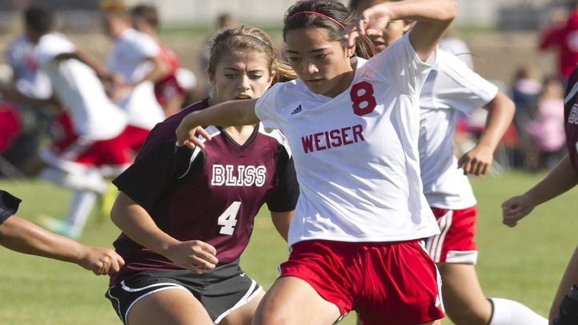 Weiser’s Lauren Bouvia, right, joins Rocky Mountain graduate Raimee Sherle as the only Idaho girls selected to the High School Soccer All-American Game.