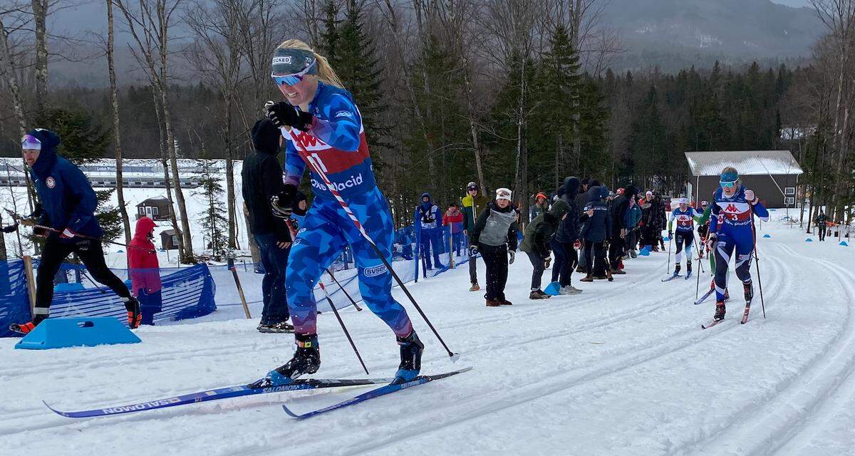 Boise native Sammy Smith, left, will compete for the U.S. cross country ski team at next month’s Olympics in Italy. Smith won a pair of national championships earlier this month in Lake Placid, New York, pictured above.