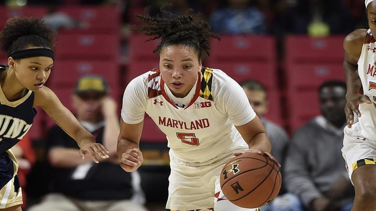 Destiny Slocum has started all six games as a freshman guard for the Maryland women’s basketball team, including a 106-42 win over Mount St. Mary’s on Nov. 18.