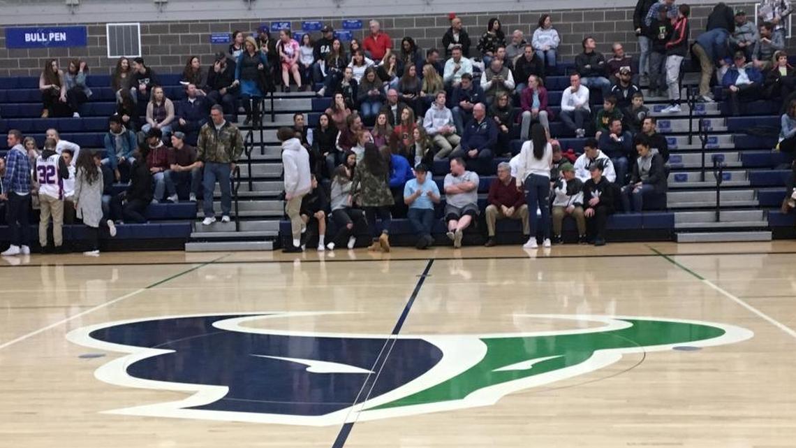 The father of a Mountain View girls basketball player threw his coat onto the court and hit an official at a Mavericks game Dec. 1, according to Meridian Police and the District Three Board of Control.