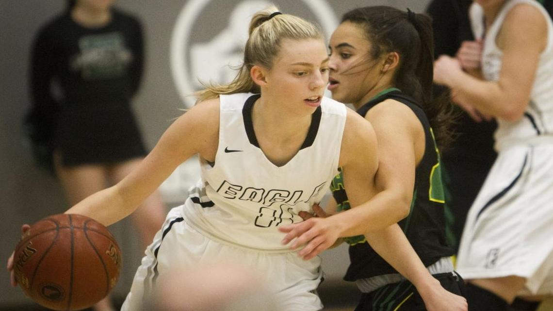 Janie King, left, was the second-leading scorer on the Eagle girls basketball team last season.