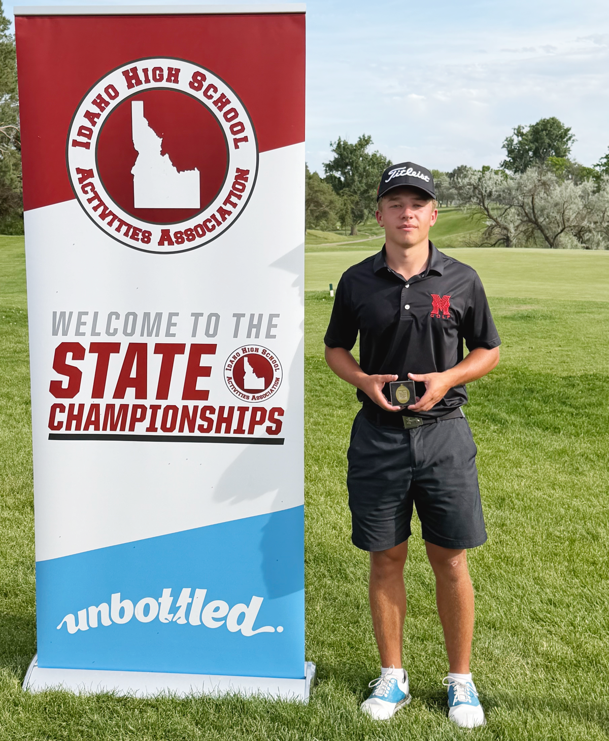 Melba senior Colter Bodily rallied from a three-stroke deficit to win the 3A boys individual state title at the state tournament Tuesday at Scotch Pines Golf Course in Payette.