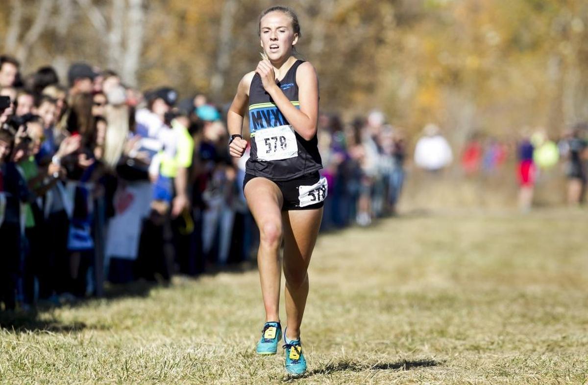 Mountain View sophomore Lexy Halladay cruised to her second straight 5A cross country title in 17 minutes, 50.44 seconds Saturday at Eagle Island State Park. No Idaho girl has ever won four straight cross country titles.